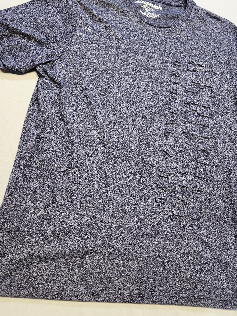 Aeropostale Shirt Mens Large Gray Embossed Logo 1987 Crewneck Casual Soft USA